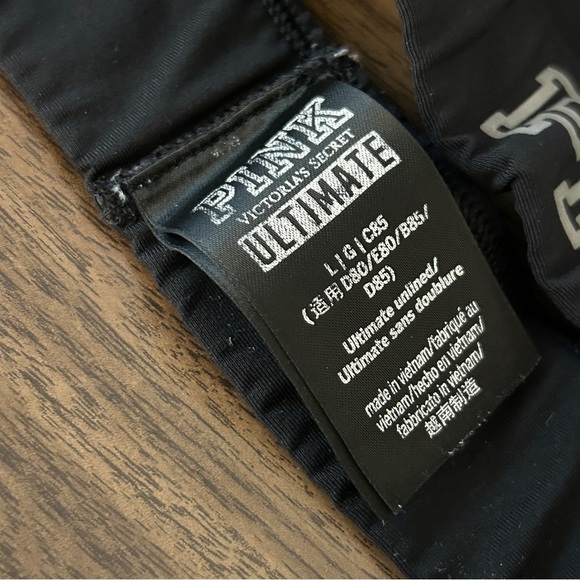 ❤️ PINK Victoria's Secret Women's Black Strappy Sports Bra L - Picture 4 of 7